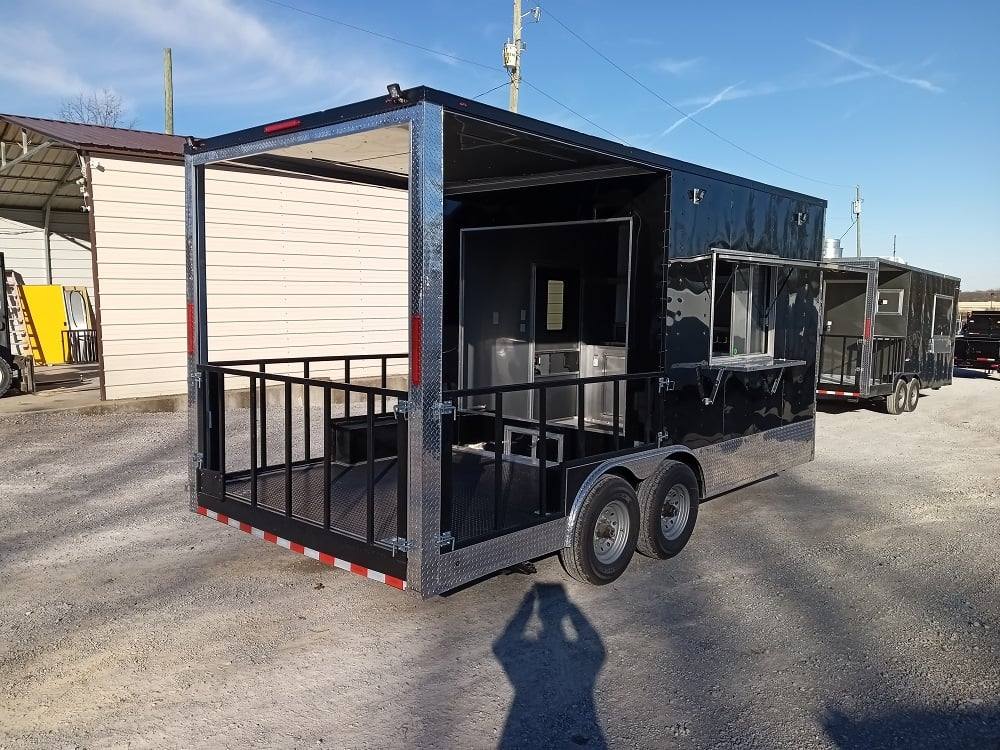 219-8.5-x-18-black-bbq-porch-food-vending-concession-trailer-13.jpg 8.5' x 18' Black BBQ Porch Food Vending Concession Trailer