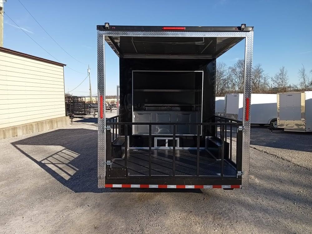 219-8.5-x-18-black-bbq-porch-food-vending-concession-trailer-7.jpg 8.5' x 18' Black BBQ Porch Food Vending Concession Trailer