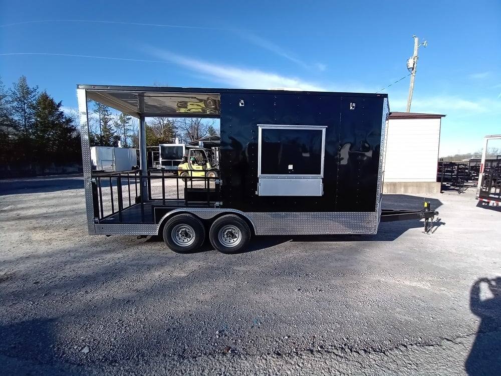 219-8.5-x-18-black-bbq-porch-food-vending-concession-trailer-9.jpg 8.5' x 18' Black BBQ Porch Food Vending Concession Trailer