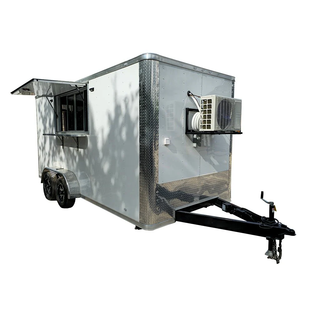 7' X 16' White Concession Trailer Beverage Event Catering