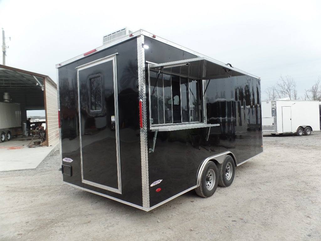224-8.5-x-18-black-concession-food-trailer-with-appliances-1.jpg 8.5' x 18' Black Concession Food Trailer With Appliances