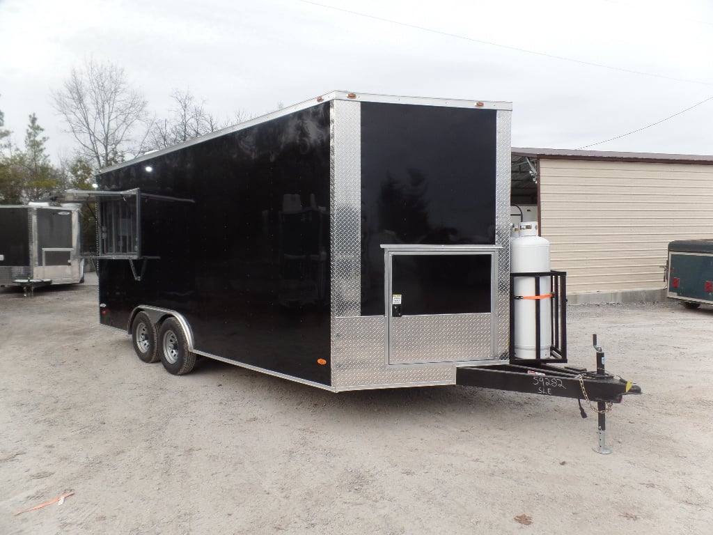 224-8.5-x-18-black-concession-food-trailer-with-appliances-4.jpg 8.5' x 18' Black Concession Food Trailer With Appliances