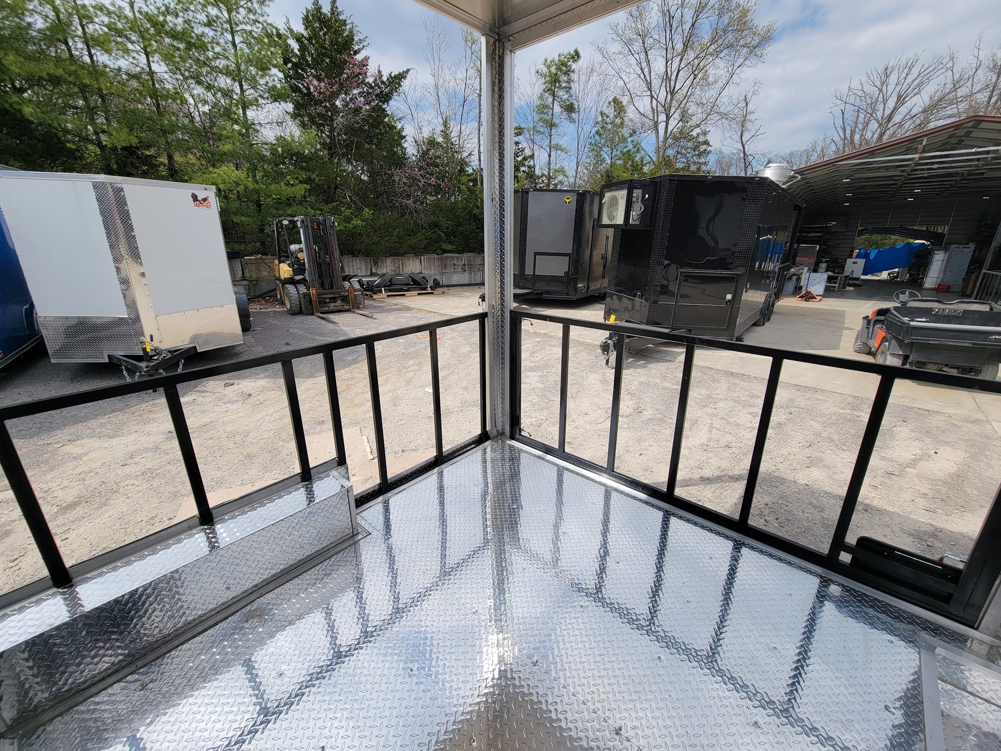 226-8.5-x-18-black-concession-trailer-with-8ft-bbq-porch-food-event-catering-10.jpg 8.5' X 18' Black Concession Trailer With 8ft BBQ Porch Food Event Catering