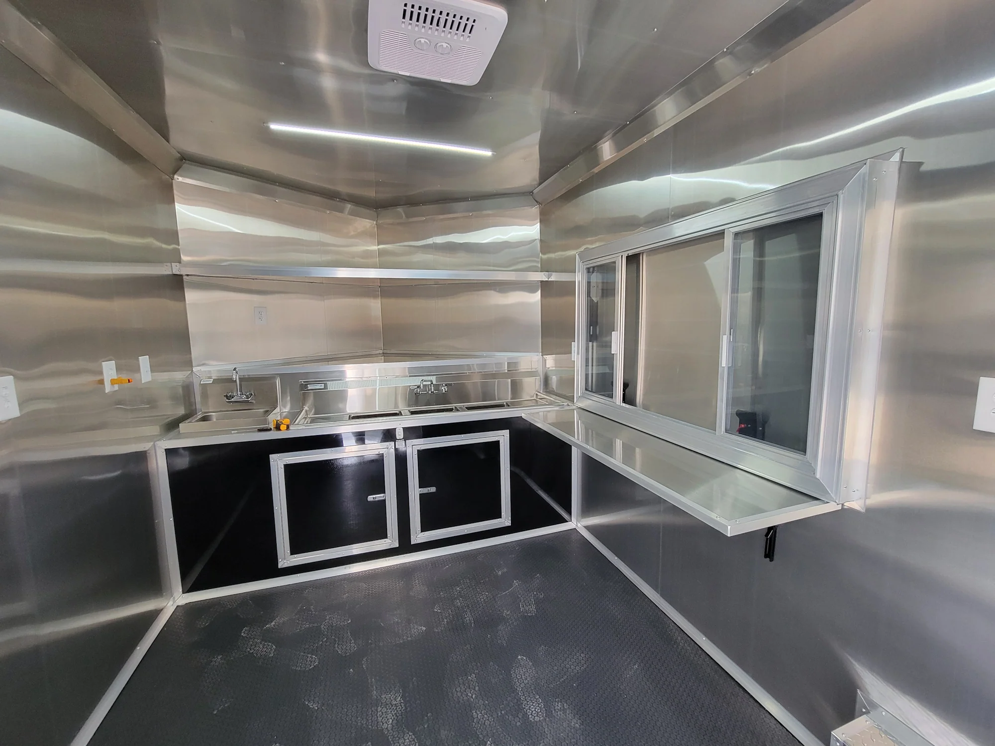 226-8.5-x-18-black-concession-trailer-with-8ft-bbq-porch-food-event-catering-12.webp 8.5' X 18' Black Concession Trailer With 8ft BBQ Porch Food Event Catering