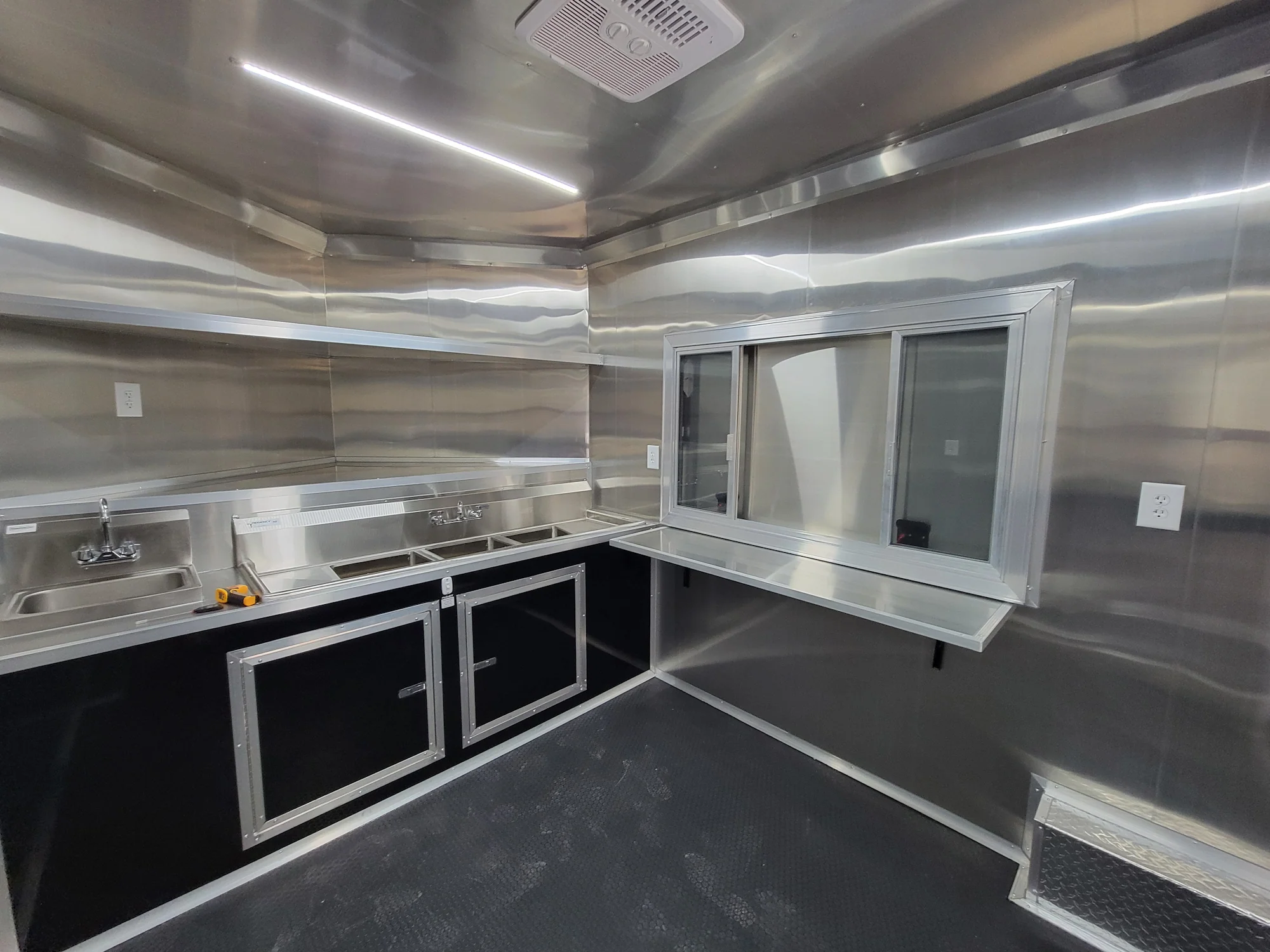 226-8.5-x-18-black-concession-trailer-with-8ft-bbq-porch-food-event-catering-13.webp 8.5' X 18' Black Concession Trailer With 8ft BBQ Porch Food Event Catering