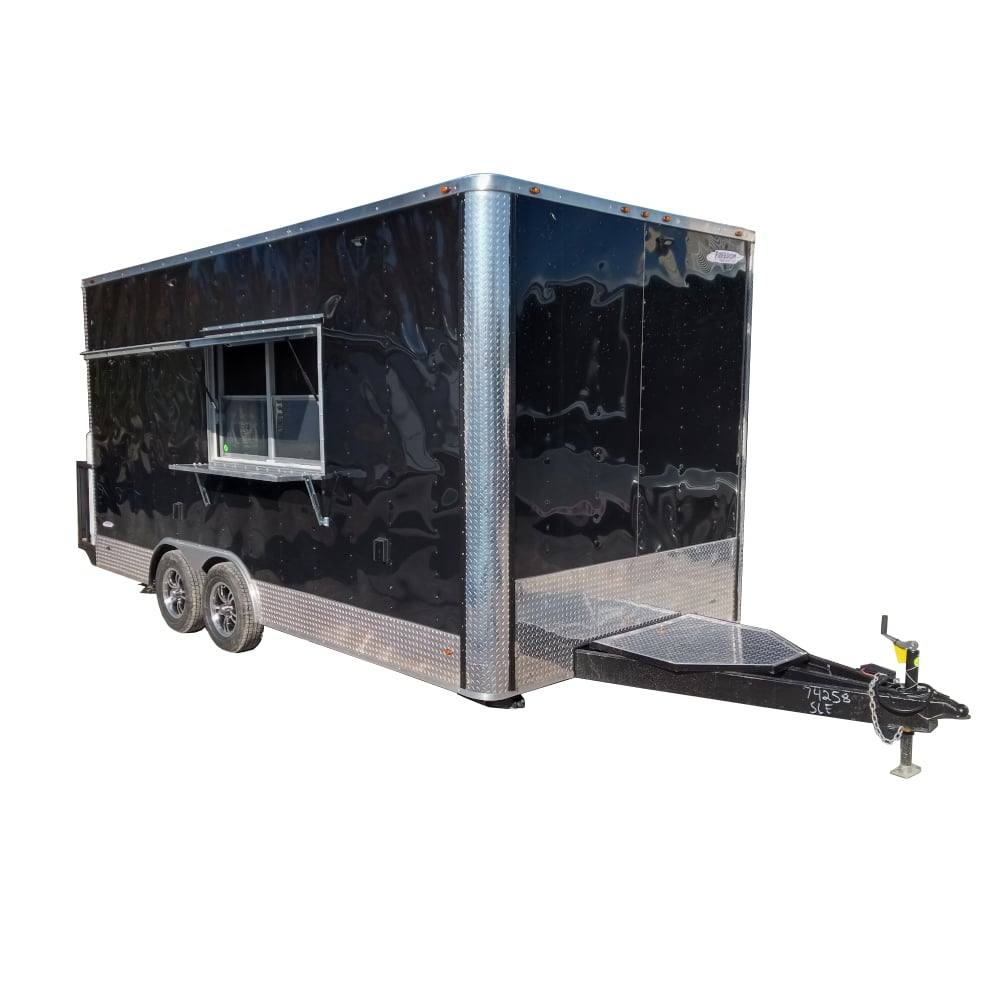 227-8.5-x-18-black-flat-nose-concession-trailer-with-appliances-1.jpg 8.5' x 18' Black Flat Nose Concession Trailer with Appliances