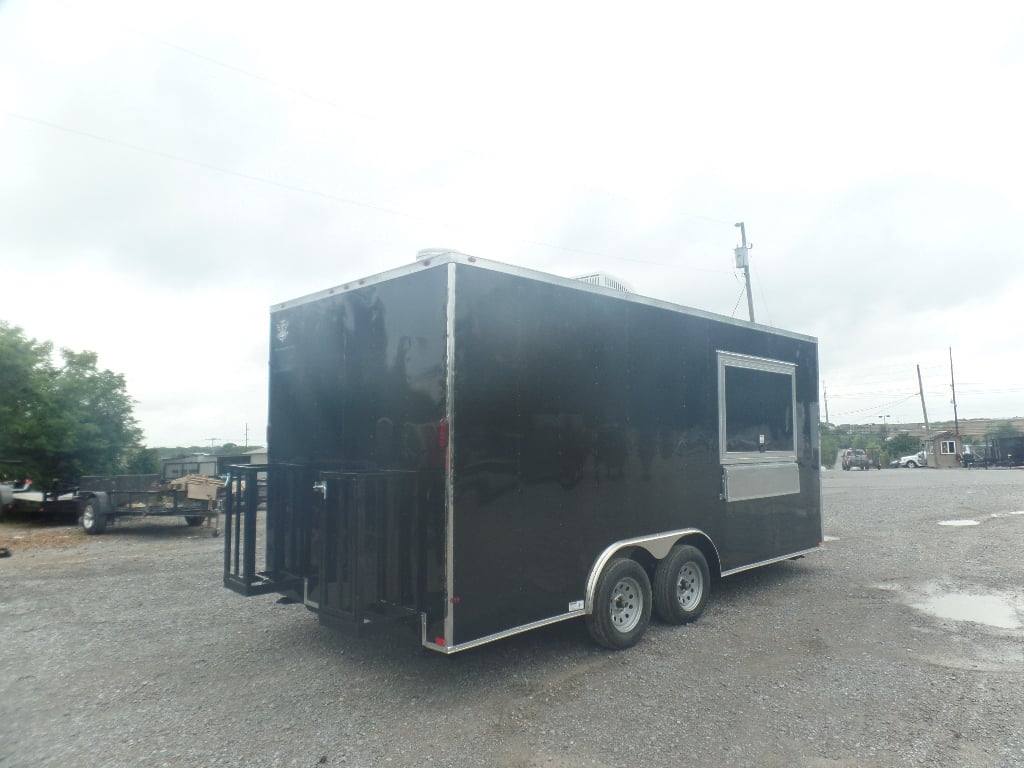228-8.5-x-18-black-food-catering-concession-trailer-13.jpg 8.5' x 18' Black Food Catering Concession Trailer