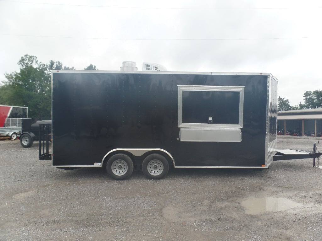 228-8.5-x-18-black-food-catering-concession-trailer-3.jpg 8.5' x 18' Black Food Catering Concession Trailer