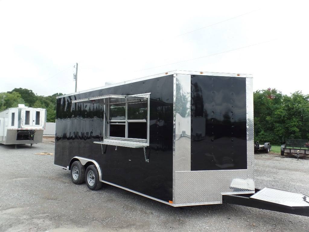 228-8.5-x-18-black-food-catering-concession-trailer-8.jpg 8.5' x 18' Black Food Catering Concession Trailer