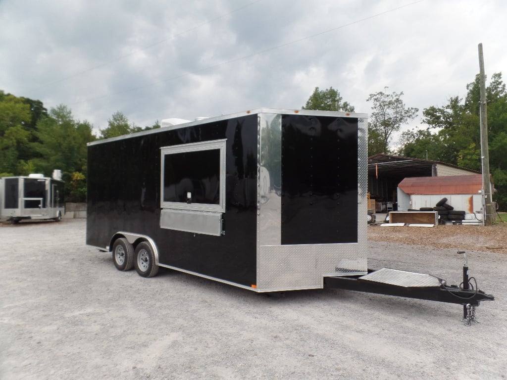 229-8.5-x-18-black-food-catering-concession-trailer-with-appliances-20.jpg 8.5' x 18' Black Food Catering Concession Trailer With Appliances