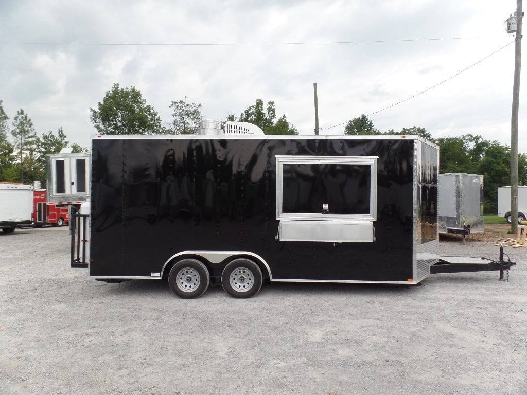 229-8.5-x-18-black-food-catering-concession-trailer-with-appliances-3.jpg 8.5' x 18' Black Food Catering Concession Trailer With Appliances