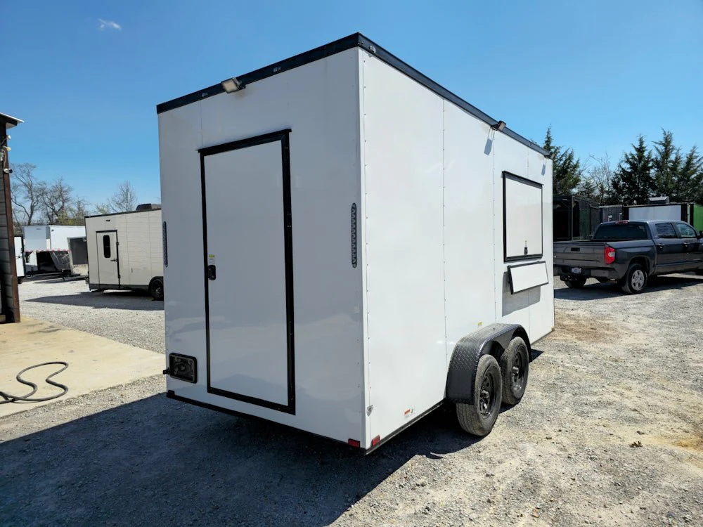 7' X 16' White Concession Trailer Food Event Catering