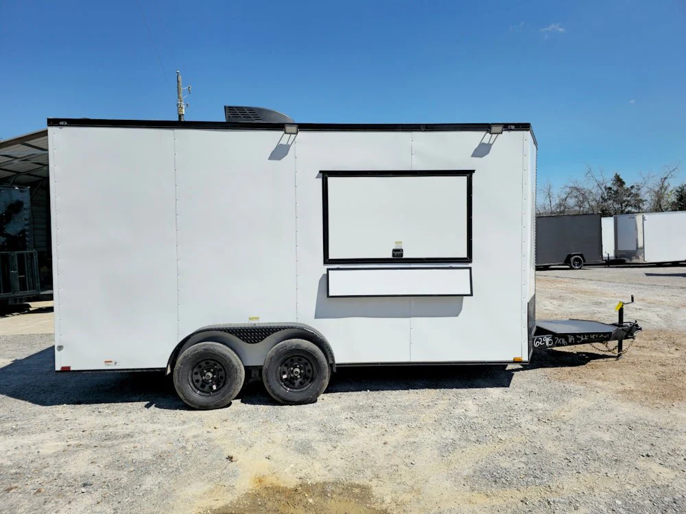 7' X 16' White Concession Trailer Food Event Catering