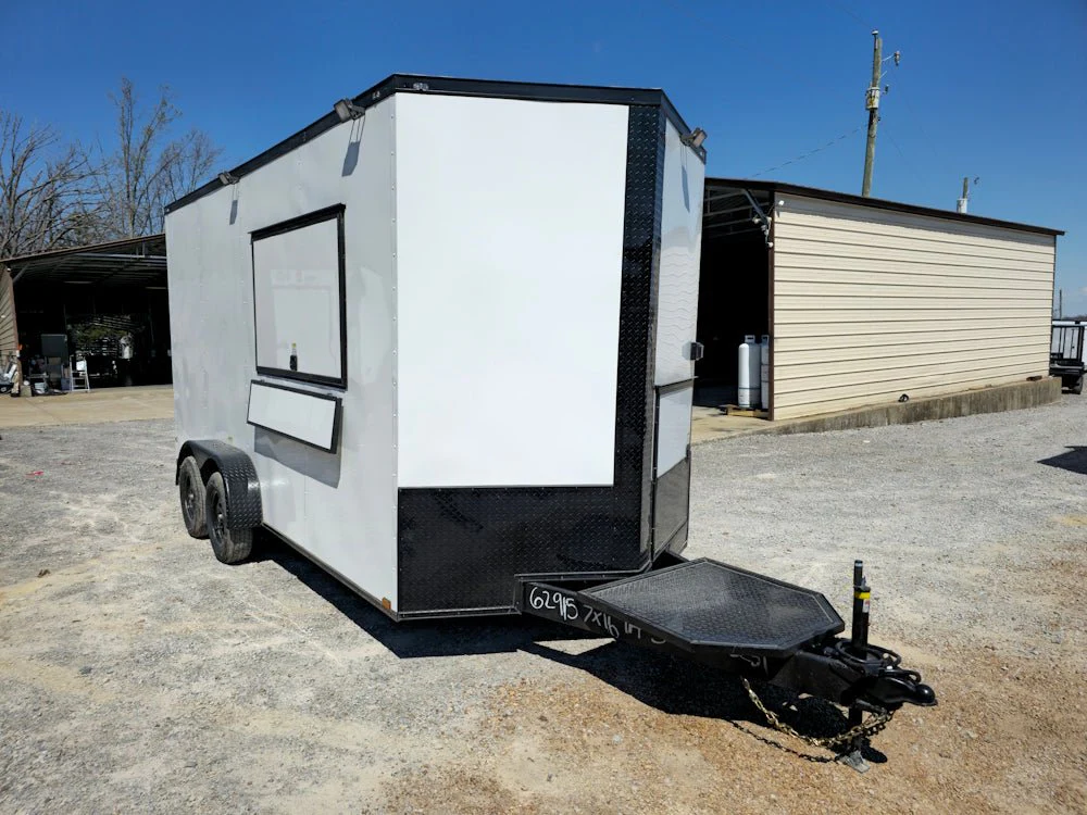 7' X 16' White Concession Trailer Food Event Catering