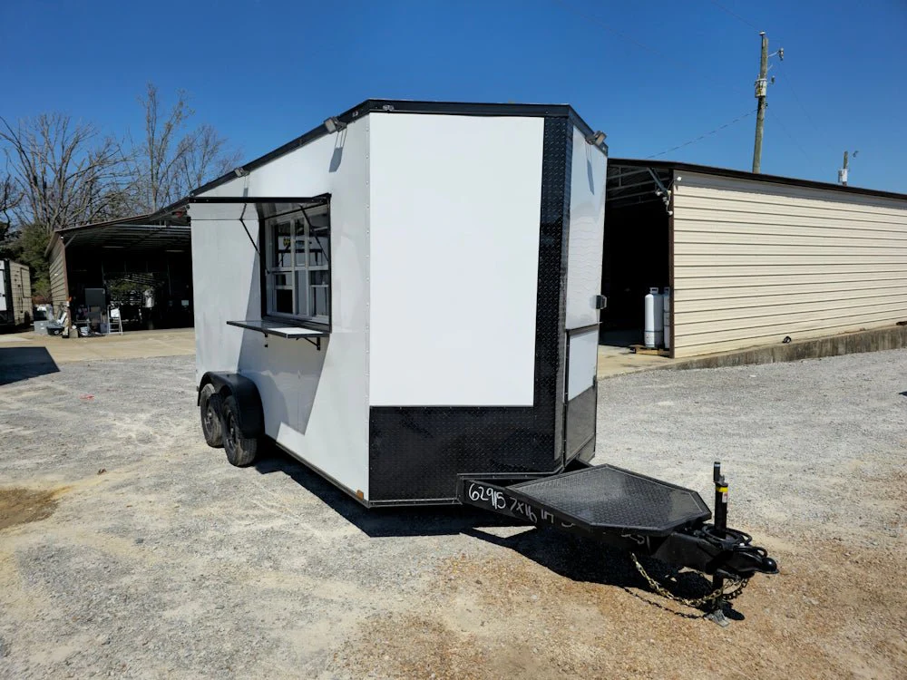 7' X 16' White Concession Trailer Food Event Catering