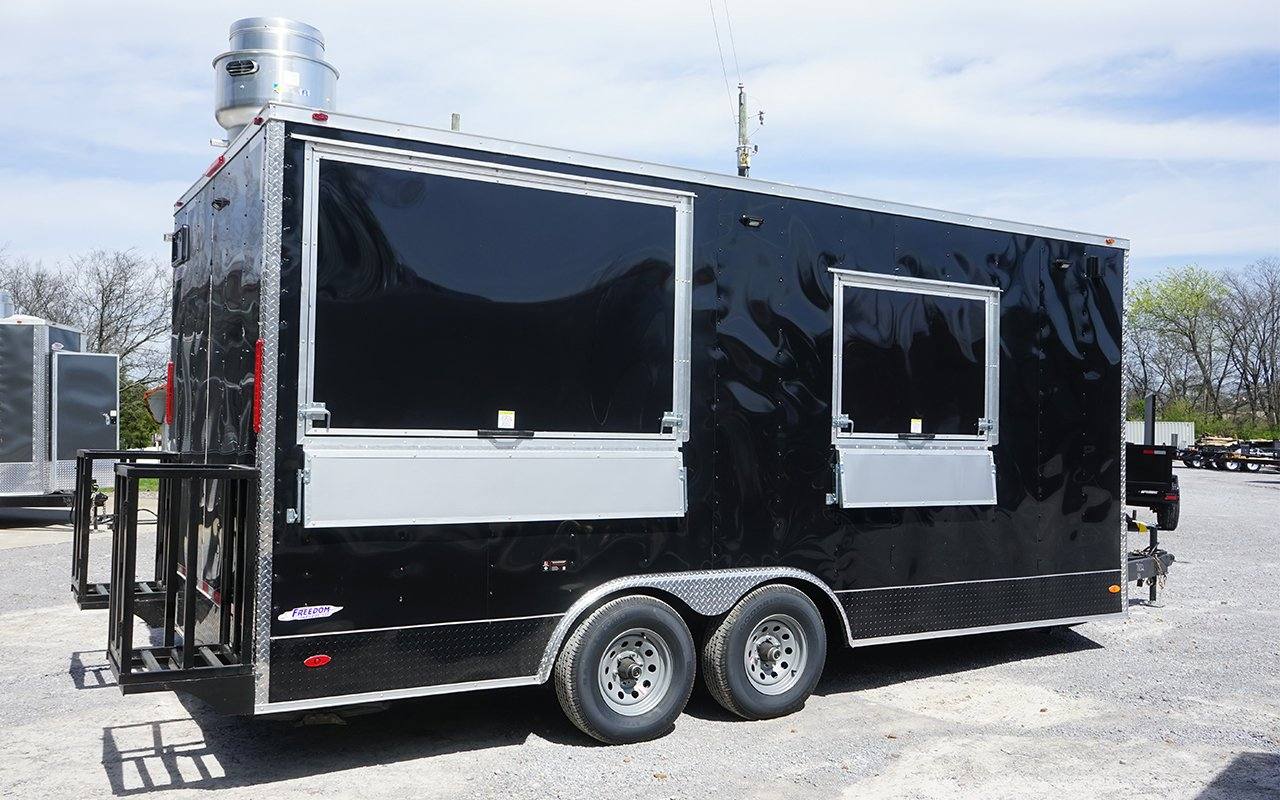 230-8.5-x-18-black-porch-style-concession-trailer-1.jpg 8.5' x 18' Black Porch Style Concession Trailer