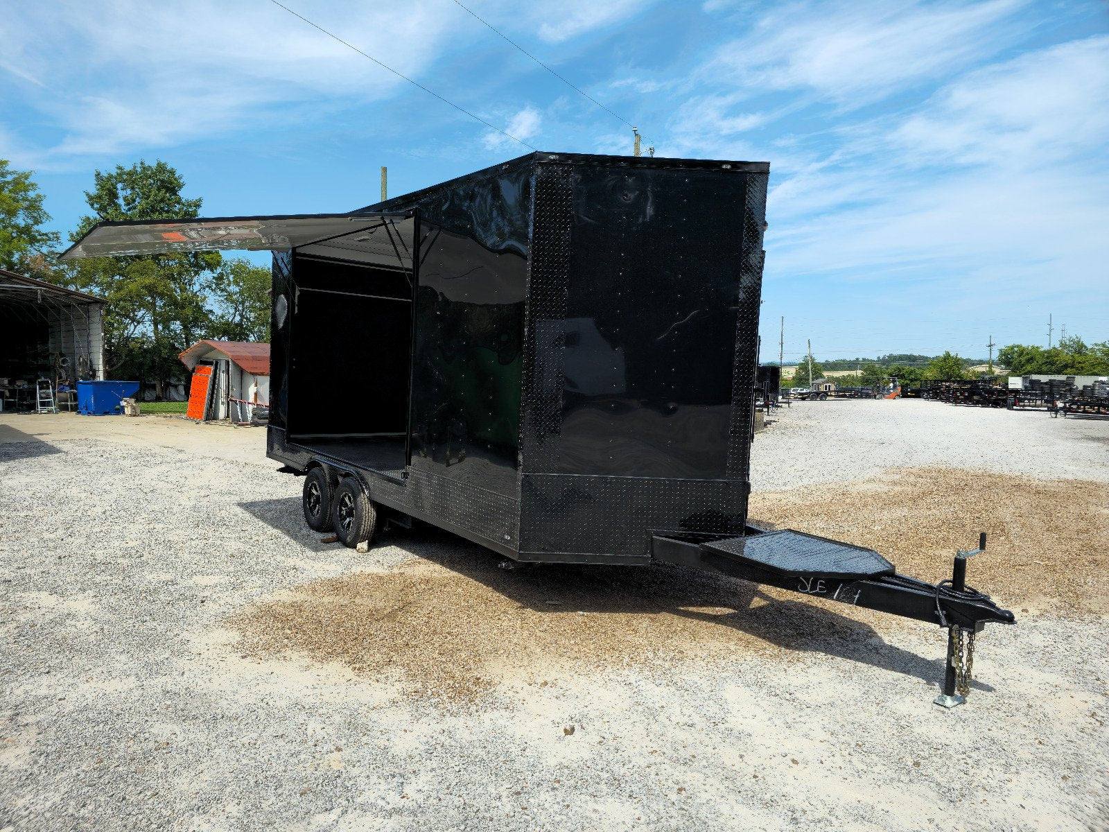 231-8.5-x-18-black-w-blackout-enclosed-marketing-trailer-22.jpg 8.5' X 18' Black W Blackout Enclosed Marketing Trailer