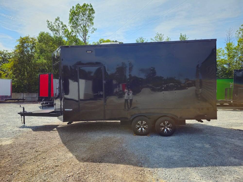 231-8.5-x-18-black-w-blackout-enclosed-marketing-trailer-4.jpg 8.5' X 18' Black W Blackout Enclosed Marketing Trailer