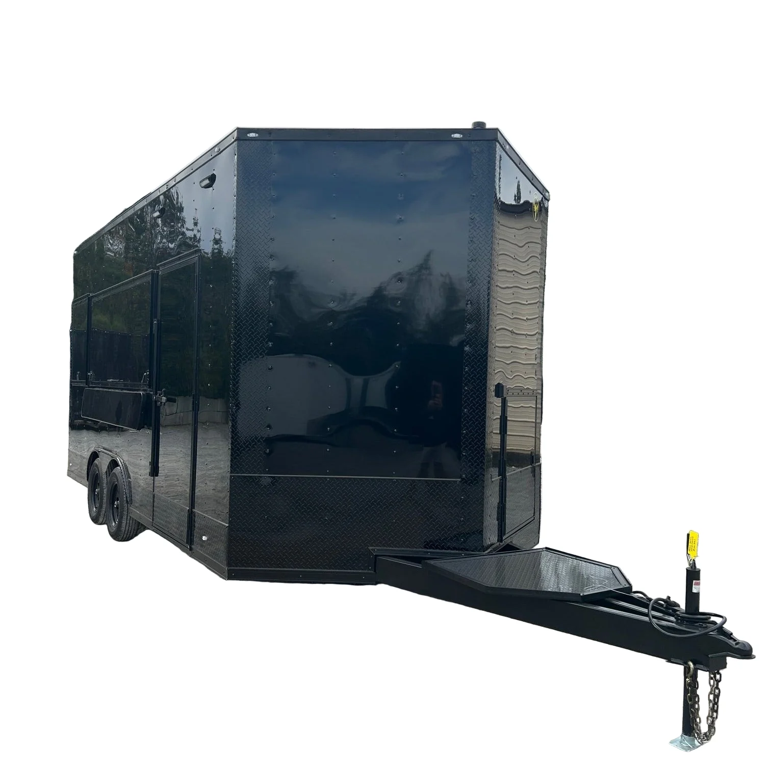 232-8.5-x-18-black-with-blackout-custom-concession-trailer-food-event-catering-1.webp 8.5' X 18' Black With Blackout Custom Concession Trailer Food Event Catering