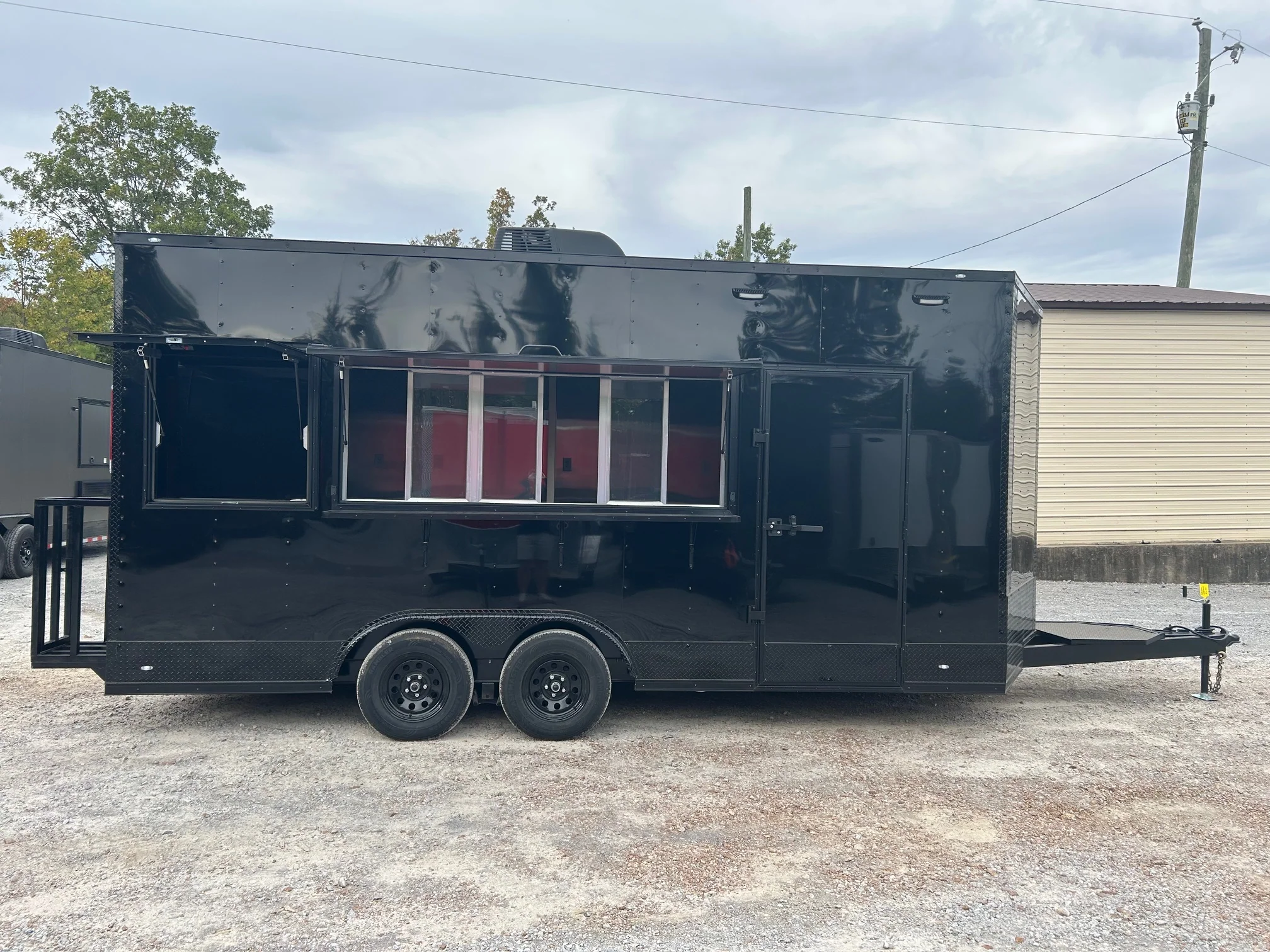 232-8.5-x-18-black-with-blackout-custom-concession-trailer-food-event-catering-3.webp 8.5' X 18' Black With Blackout Custom Concession Trailer Food Event Catering