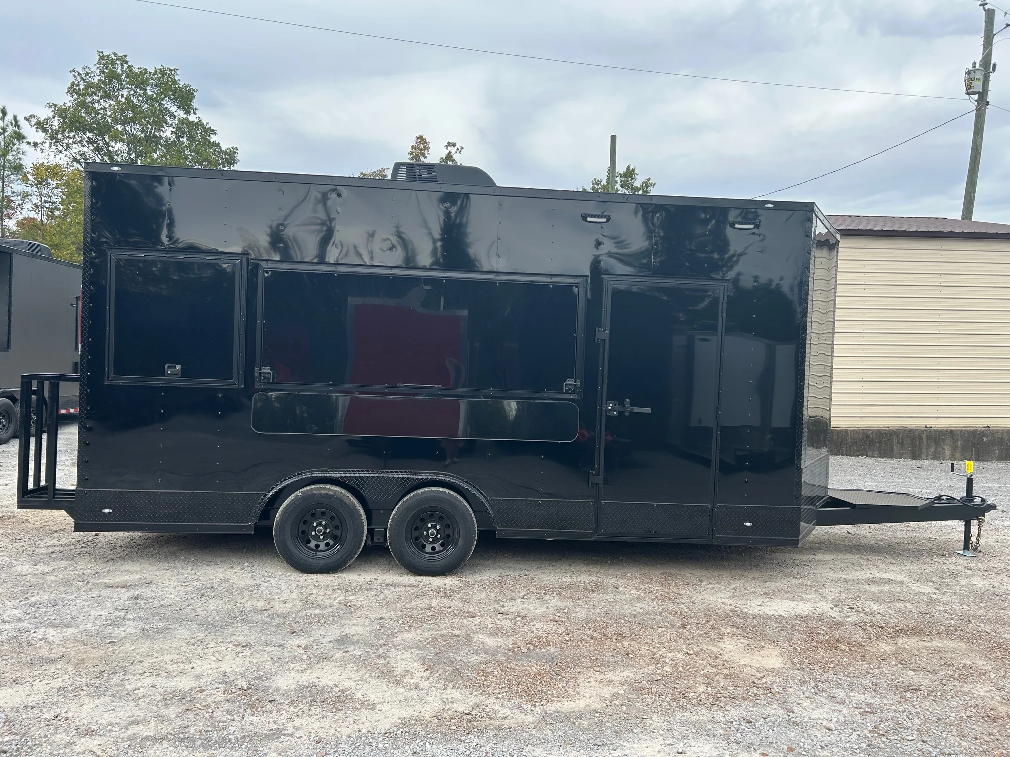 232-8.5-x-18-black-with-blackout-custom-concession-trailer-food-event-catering-4.webp 8.5' X 18' Black With Blackout Custom Concession Trailer Food Event Catering