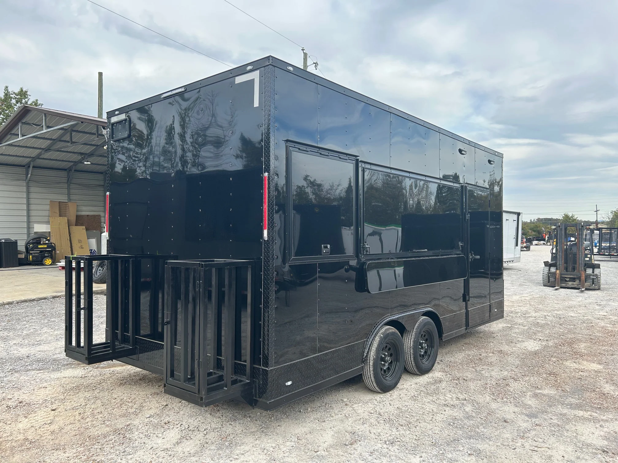 232-8.5-x-18-black-with-blackout-custom-concession-trailer-food-event-catering-5.webp 8.5' X 18' Black With Blackout Custom Concession Trailer Food Event Catering