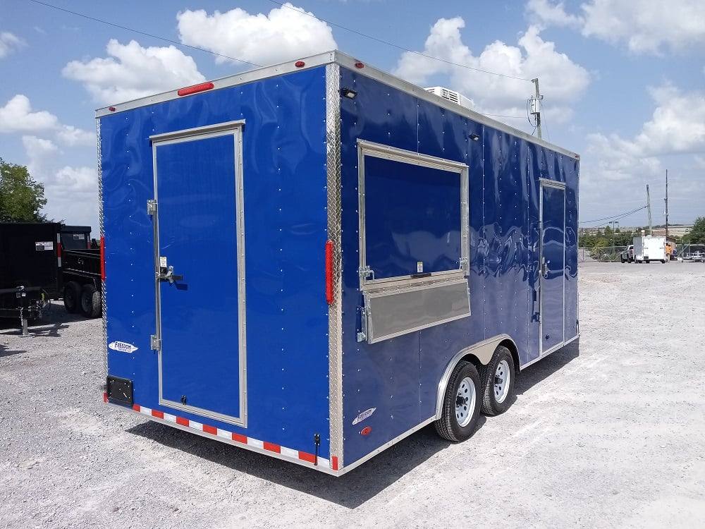 8.5' x 18' Cobalt Blue Concession Trailer