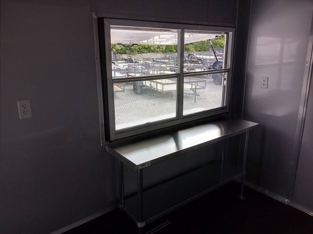 8.5' x 18' Cobalt Blue Concession Trailer