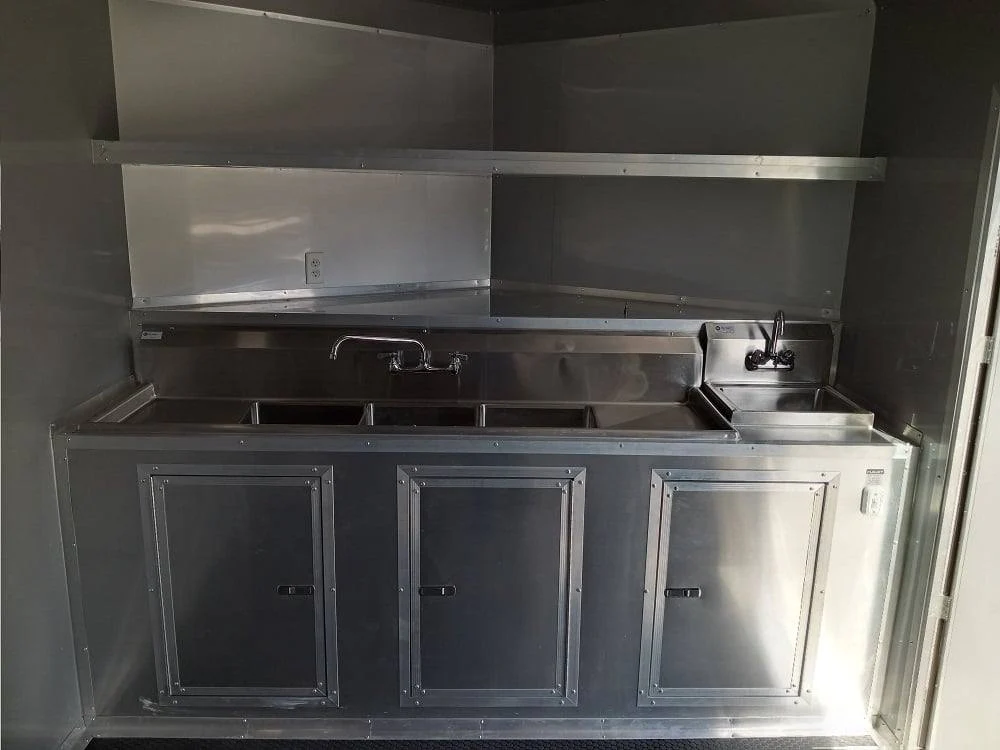 8.5' x 18' Cobalt Blue Concession Trailer