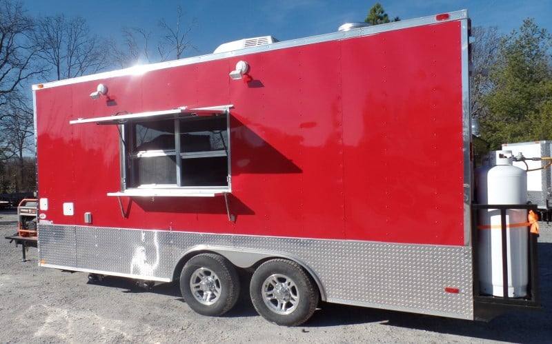 237-8.5-x-18-concession-food-red-event-catering-trailer-5.jpg 8.5' x 18' Concession Food Red Event Catering Trailer