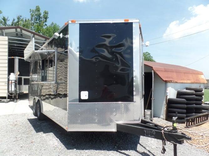 238-8.5-x-18-concession-food-trailer-black-event-catering-7.jpg 8.5' x 18' Concession Food Trailer Black Event Catering