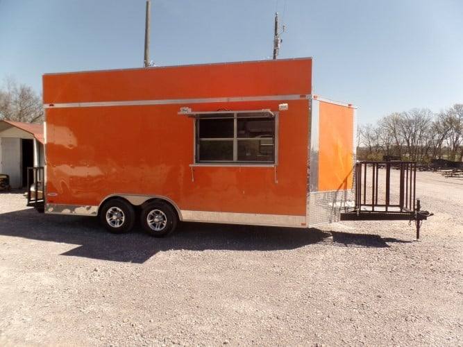 246-8.5-x-18-concession-food-trailer-orange-event-catering-14.jpg 8.5' x 18' Concession Food Trailer Orange Event Catering