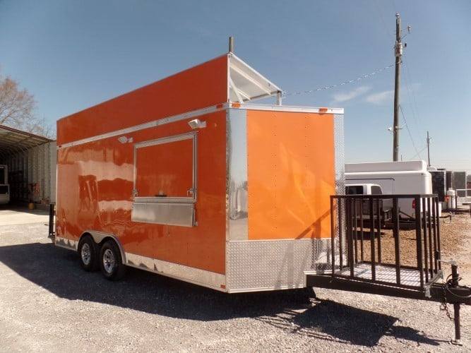 246-8.5-x-18-concession-food-trailer-orange-event-catering-6.jpg 8.5' x 18' Concession Food Trailer Orange Event Catering