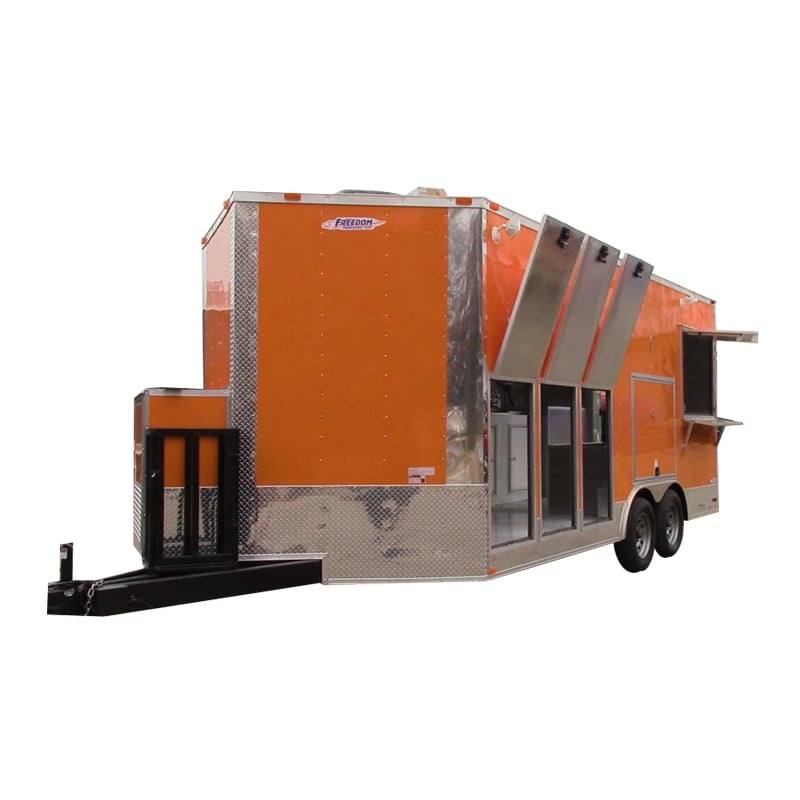 247-8.5-x-18-concession-food-trailer-orange-ice-cream-yogurt-1.jpg 8.5' x 18' Concession Food Trailer Orange Ice Cream Yogurt