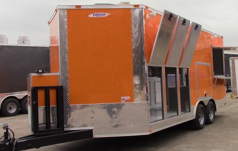 247-8.5-x-18-concession-food-trailer-orange-ice-cream-yogurt-9.jpg 8.5' x 18' Concession Food Trailer Orange Ice Cream Yogurt