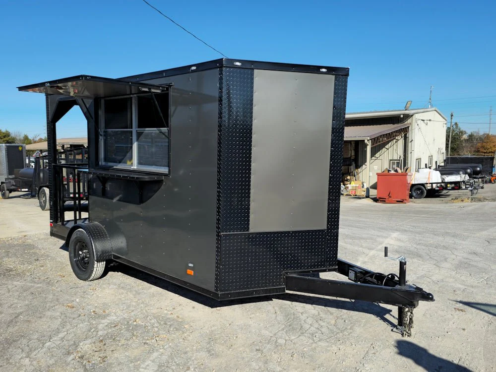 7x12 Charcoal Concession Porch Trailer Food Serving Merchandising