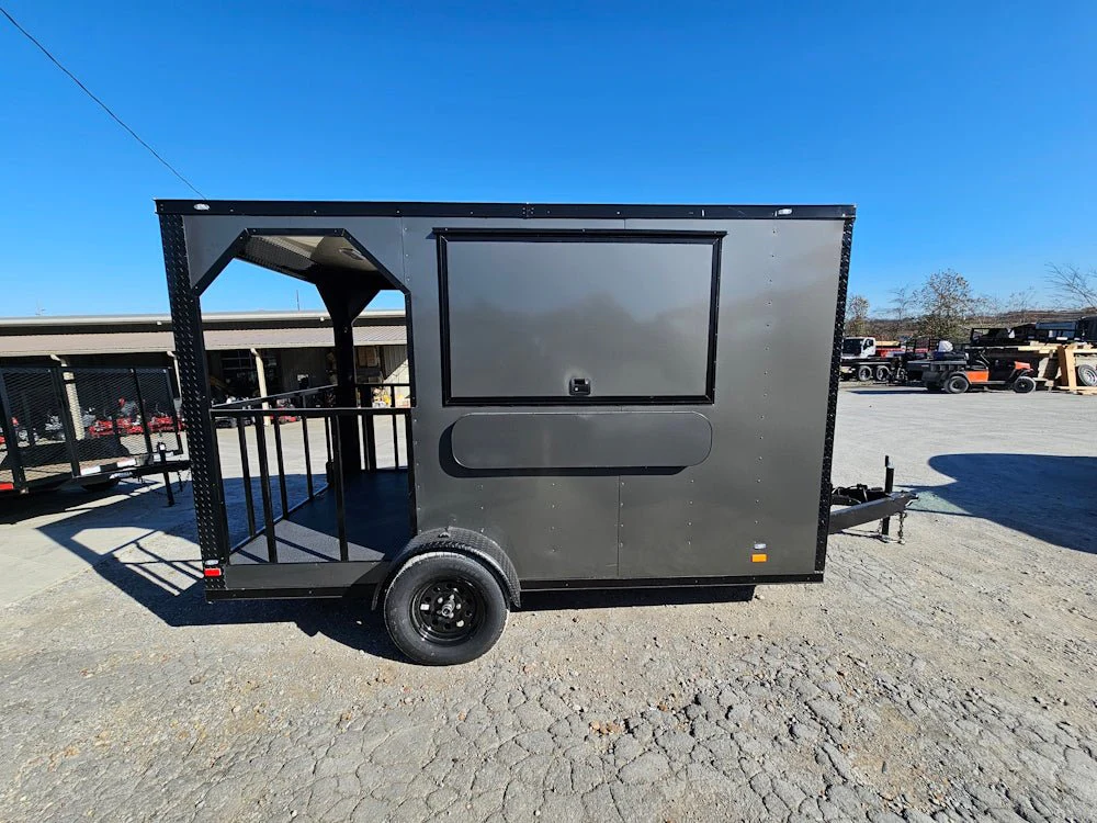 7x12 Charcoal Concession Porch Trailer Food Serving Merchandising