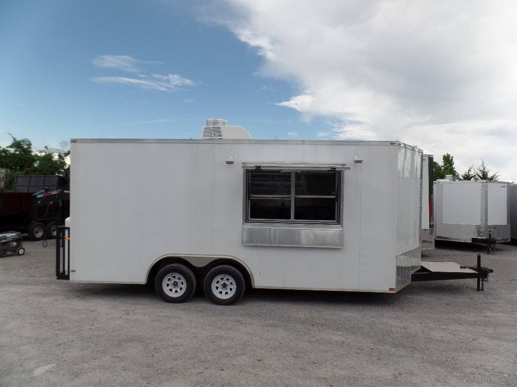 251-8.5-x-18-concession-food-trailer-white-event-catering-3.jpg 8.5' x 18' Concession Food Trailer White Event Catering