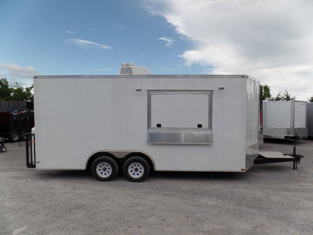 251-8.5-x-18-concession-food-trailer-white-event-catering-5.jpg 8.5' x 18' Concession Food Trailer White Event Catering