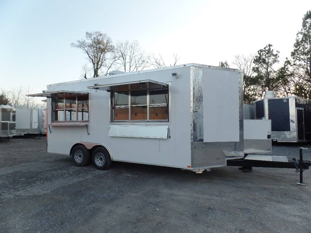 256-8.5-x-18-concession-food-white-catering-event-trailer-1.jpg 8.5' x 18' Concession Food White Catering Event Trailer