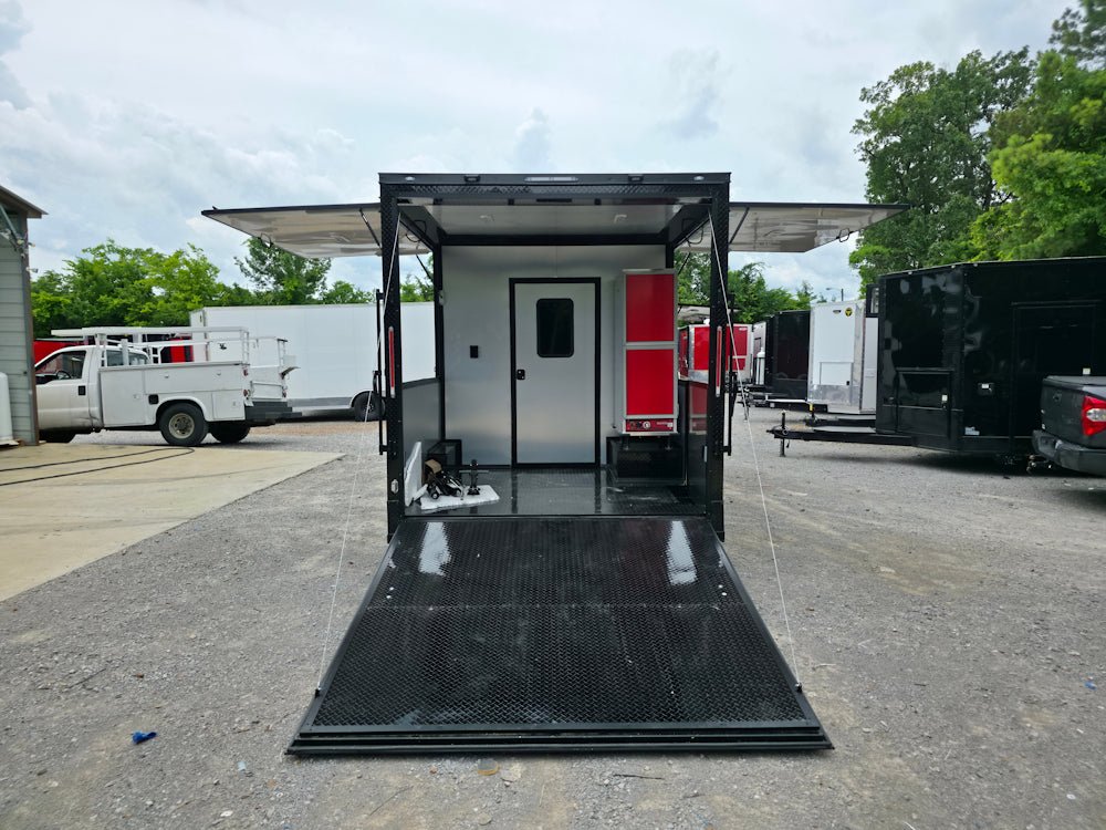 26-8.5-x-20-black-w-blackout-concession-trailer-with-8-porch-food-event-catering-16.jpg 8.5 X 20 Black W/ Blackout Concession Trailer With 8' Porch Food Event Catering