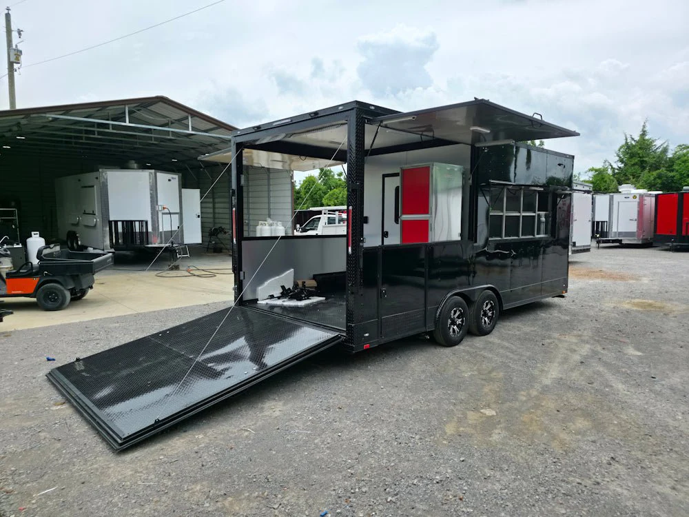 26-8.5-x-20-black-w-blackout-concession-trailer-with-8-porch-food-event-catering-17.webp 8.5 X 20 Black W/ Blackout Concession Trailer With 8' Porch Food Event Catering