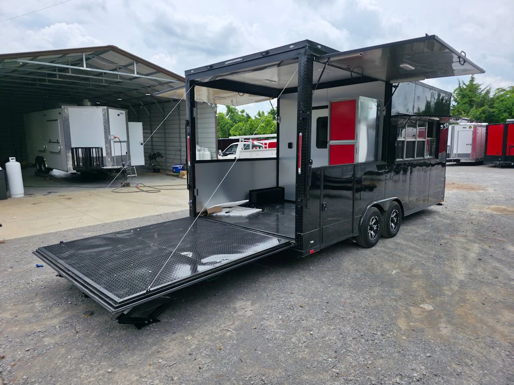26-8.5-x-20-black-w-blackout-concession-trailer-with-8-porch-food-event-catering-30.webp 8.5 X 20 Black W/ Blackout Concession Trailer With 8' Porch Food Event Catering