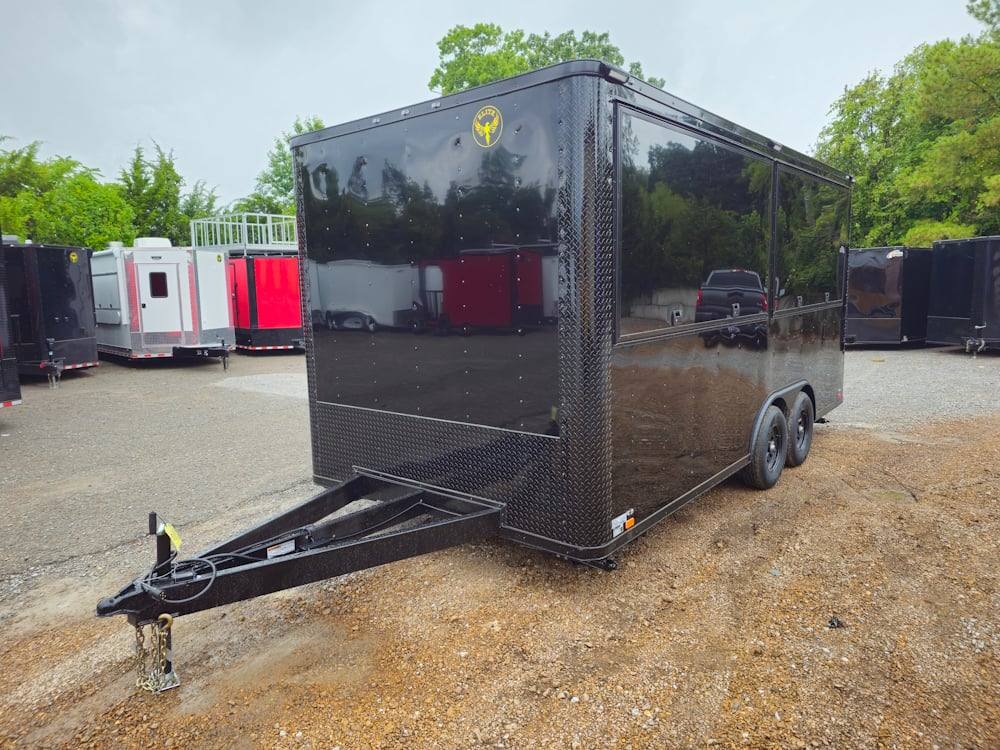 8.5' X 18' Concession Trailer Black Marketing Event T-Shirts