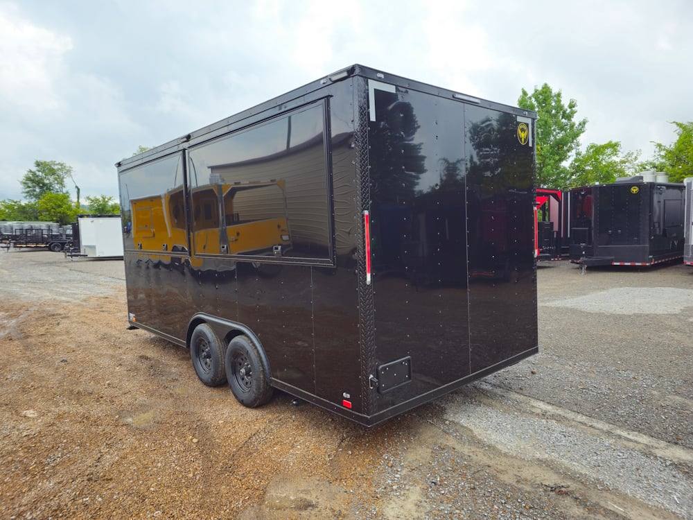 8.5' X 18' Concession Trailer Black Marketing Event T-Shirts