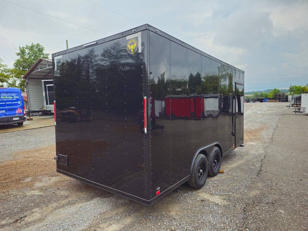 8.5' X 18' Concession Trailer Black Marketing Event T-Shirts