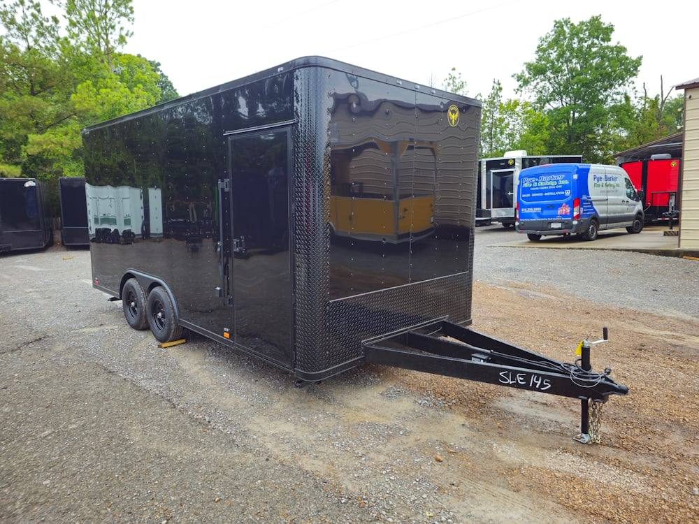 8.5' X 18' Concession Trailer Black Marketing Event T-Shirts