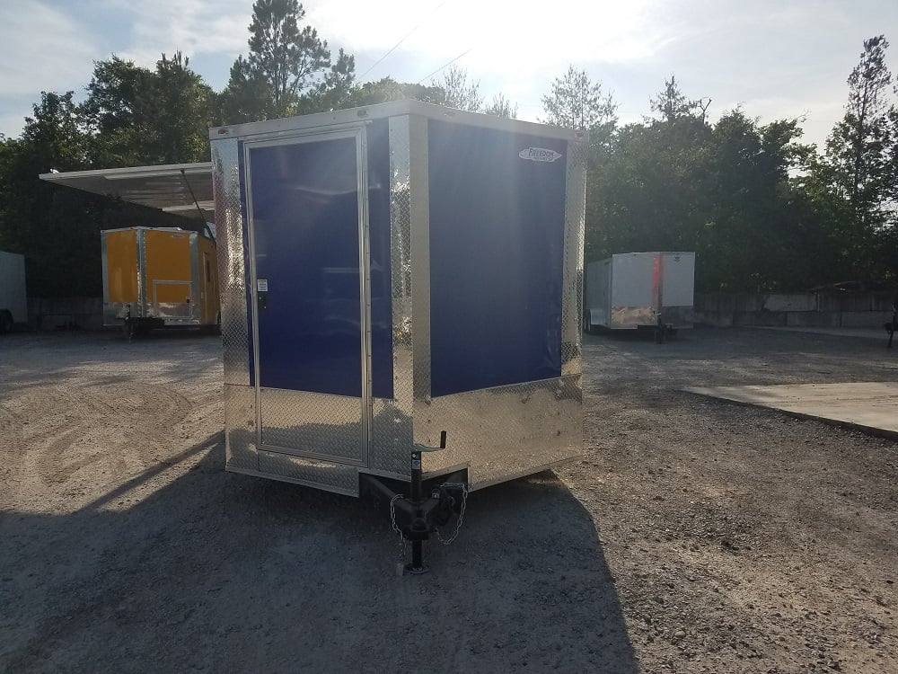 8.5' X 18' Custom Cobalt Blue Enclosed Trailer