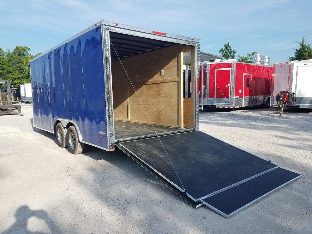 8.5' X 18' Custom Cobalt Blue Enclosed Trailer