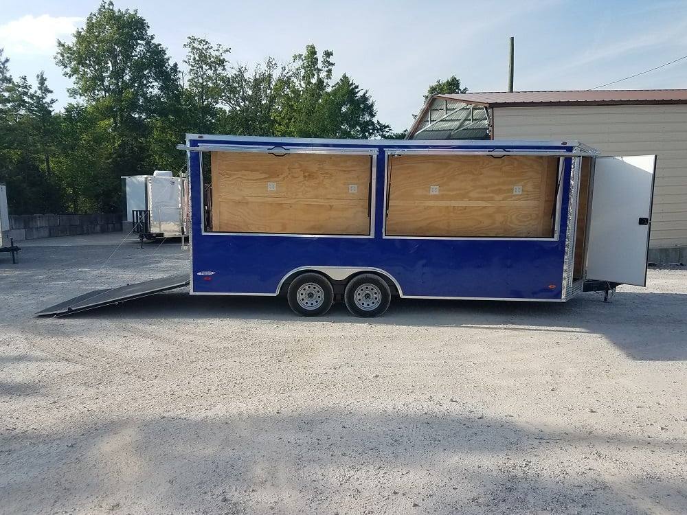 8.5' X 18' Custom Cobalt Blue Enclosed Trailer